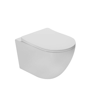 Унитаз подвесной безободковый Vincea "Globo" TORNADO белый сиденье slim м/л  VT1-14ST