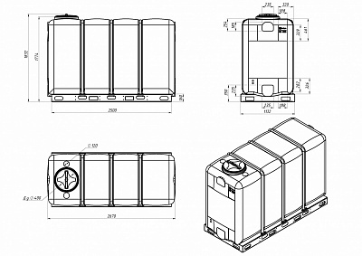 Емкость KR 4000л в обрешетке