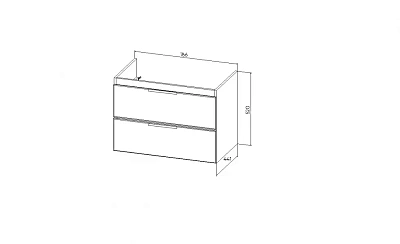 Комплект мебели 80 "Берлин-80" подвесная 2 ящ. белый VIANT (ум.MODUO-80)