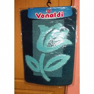 Коврик для ванной "CLASSIC" полосы 55х90см бирюзовый 00295