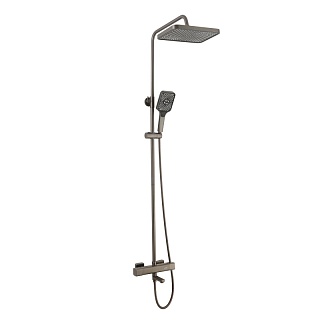 Душевая система "RAIN" (RAI-1028GM) термостат, воронёная сталь TOKITO