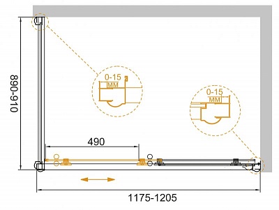 ДУШЕВОЙ УГОЛОК CEZARES GIUBILEO-AH-1-120/90-SCORREVOLE-CP-Br
