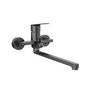 Смеситель д/ванны "AMA" (AMA-1015BL) длинный излив черный TOKITO