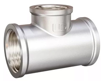 Тройник 3/4-1/2-3/4  г/г/г  латунь никель LD (32)