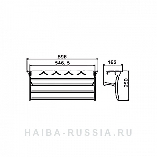 Полка для полотенец с крючками НВ805