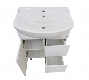 Комплект мебели 70 "Амур-70" напольная 1 дв.+2 ящ. белая MISTY (ум.Амур,70)