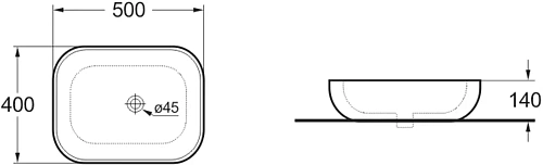 Умывальник Vincea VBS-101MB, накладная, цвет матовый черный