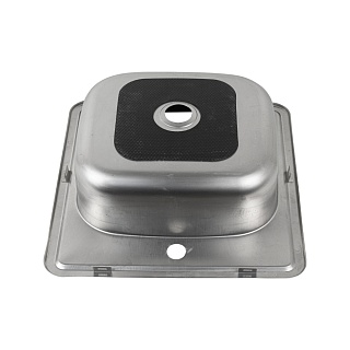 Мойка нерж врезная  FABIA 48*48 (0.6 /160) ДЕКОР,  с отверстием с гофросифоном (4806D)