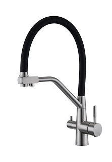 Смеситель д/кухни G-lauf (ZAM18-F090YB) под фильтр нерж.с гиб.изливом 