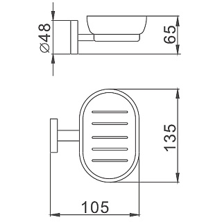 Держатель мыльница черный стеклоHB8702 HAIBA 