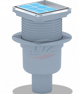Трап верт Ду 50 регулируемый с нержавеющей решеткой 100*100 под плитку ТА5902