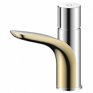 Смеситель д/умывальника GELIOS d33  3504L хром/золото ARGO 41934 АКЦИЯ