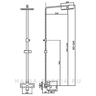 Душ.система Haiba HB24803 нерж.