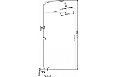 Душевая стойка (без смесителя) "RAIN" (RAI-1015BL) черная TOKITO АКЦИЯ снято с производства