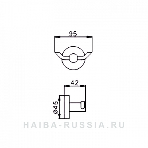 Крючок двойной черный HB8705-2 HAIBA 