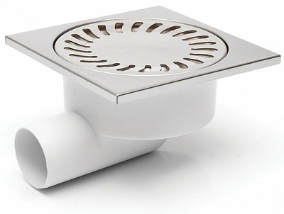 Трап  "MCH"  гориз Ду-50\150х150 нерж.высота 95 сух. сифон "Нептун" (326 ХN) (10/1)