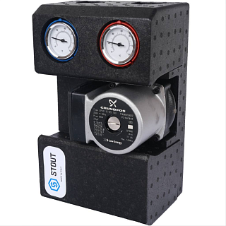 Группа насосная с терм. смесительным клап. 3/4" нас. Grundfos UPSO 15-65 130 (SDG-0002-002002) STOUT