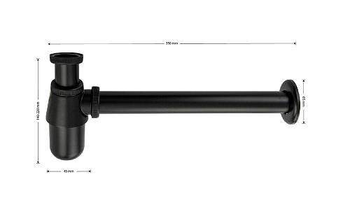 Сифон BRIMIX Черный нижняя часть (8716)