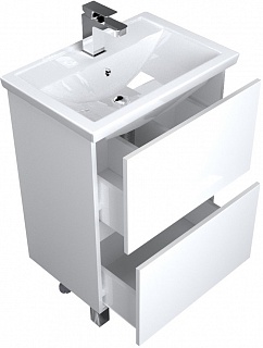 Комплект мебели 60 "Aris-60" напольная, белый глянец 2 ящ. 1 Марка (ум.Atom-60)