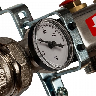 Коллектор 7-вых. нерж.ст. с кранами, терм., воздухоотв.. (SMS 0912 000007) STOUT