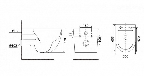 Унитаз подвесной Belbagno "SFERA-T" ВB502B с сидением BB502BSC