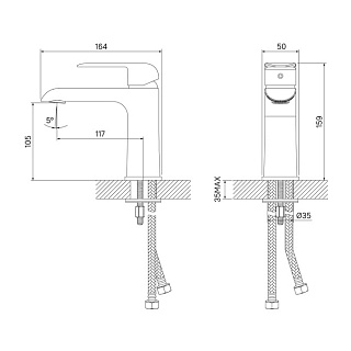 Смес. д/умывальника  Calipso CALSB00i01 белый/хром