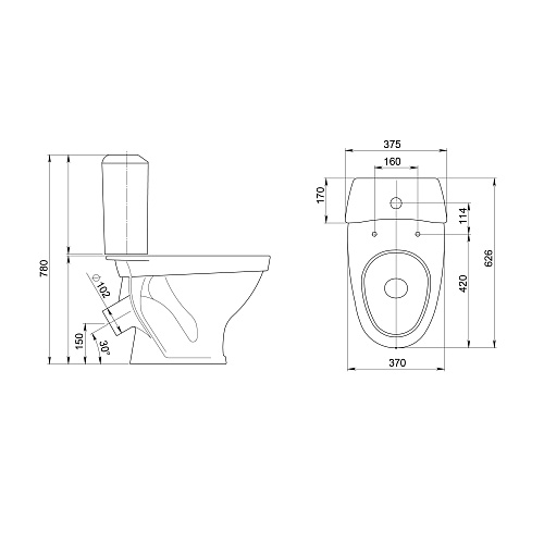 Унитаз-комп "Вест" бел.в комплекте(Воротынск) 