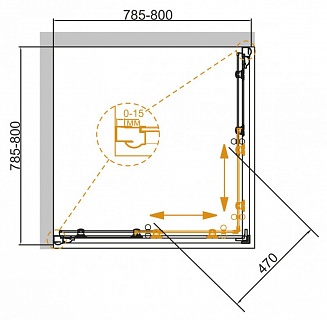 ДУШЕВОЙ УГОЛОК CEZARES GIUBILEO-A-2-80-SCORREVOLE-CP-G