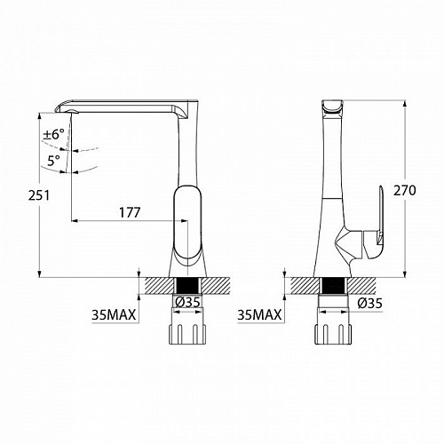 Смеситель для кухни, белый/хром, Calipso, IDDIS, CALSBL0i05