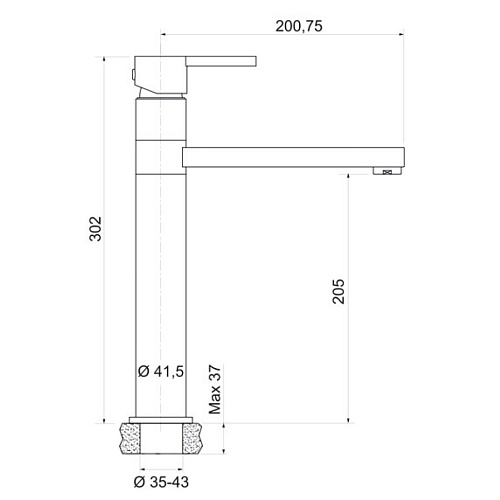 Смеситель д/кухни ETA картридж d35 3508L гайка  ARGO 34142