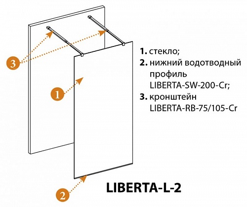 ДУШЕВАЯ ПЕРЕГОРОДКА CEZARES LIBERTA-L-2 130-C-Cr