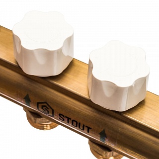 Коллектор 10-вых. латун. с расходомер. (SMB 0473 000010) STOUT  АКЦИЯ !!!