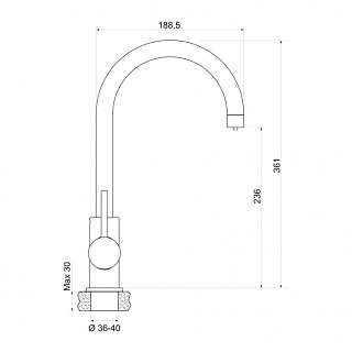 Смеситель д/кухни SPRING  под фильтр картридж d35  35-09L  ARGO 34161