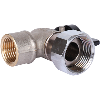 Кран шар. с нак. гайкой угл., баб. ВР 1/2x3/4 (SVB-1010-001520) STOUT