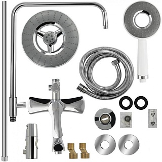 BRIMIX Душ.система хром с полочкой и крючками (3084)