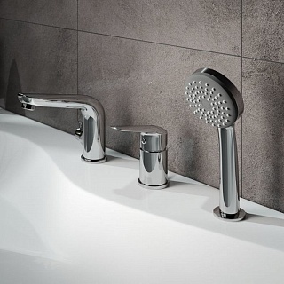 Смеситель на борт ванны на 3 отверстия с керамическим дивертором Torr, IDDIS, TORSB30i07