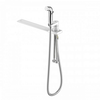 Смеситель с гигиеническим душем для установки на унитаз SOLO белый хром (LM7170CW) LEMARK ВЫГОДА!!