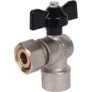 Кран шар. с нак. гайкой угл. баб. ВР 1/2x1/2 (SVB-1010-000015) STOUT