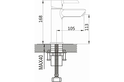 Смеситель д/раковины с гиг.душем SHEVANIK хром S6071