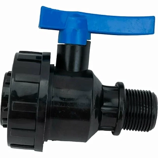 Кран шаровый компрессионный разъёмный  ПНД 3/4*3/4" (ВР/НР) ТПК АКВА (8/40)