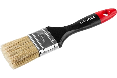 Кисть плоская STAYER "Universal", натуральная щетина, деревянная ручка, 50мм 0104-050