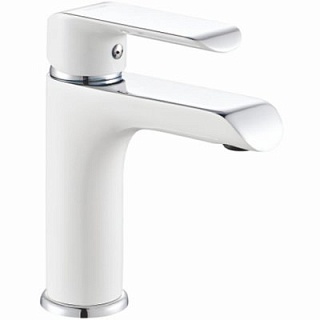 Смеситель д/раковины ROSE белый/хром R2101F