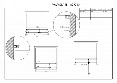 ДУШЕВАЯ ДВЕРЬ В НИШУ CEZARES VALVOLA-B-1 90-C-Cr