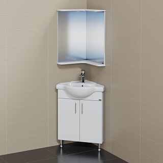 Зеркало СанТа "Аврора" угловое 65х73х47 с подсветкой и розеткой