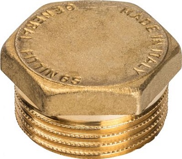 Заглушка 1" в трубу, штуцер, Латунь (100/10)  (SFT-0024-000001) STOUT