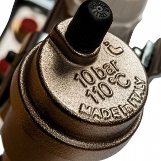 Коллектор 10-вых. нерж.ст. с кранами, терм., воздухоотв.. (SMS 0912 000010) STOUT