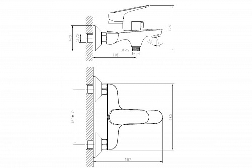 Смеситель д/ванны "Takase" (TAK-1014) короткий излив TOKITO