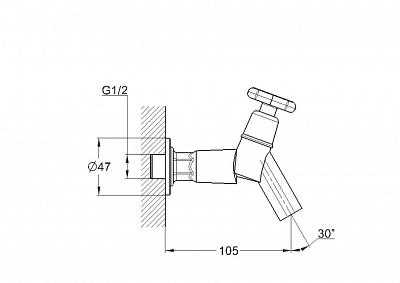 Смеситель МОНО настенный Solone (JIК22-A102-A) 