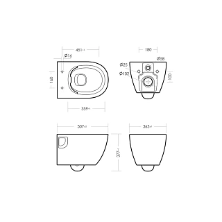 Унитаз подвесной  "ART" безободковый, сиденье мультилифт(Самара) 