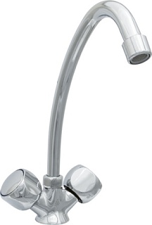 Смеситель д/кухни двухручк.ЦС-СМ 12/2 гайка кер.H-200 (СМ504829) 